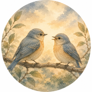 Two birds in conversation illustration