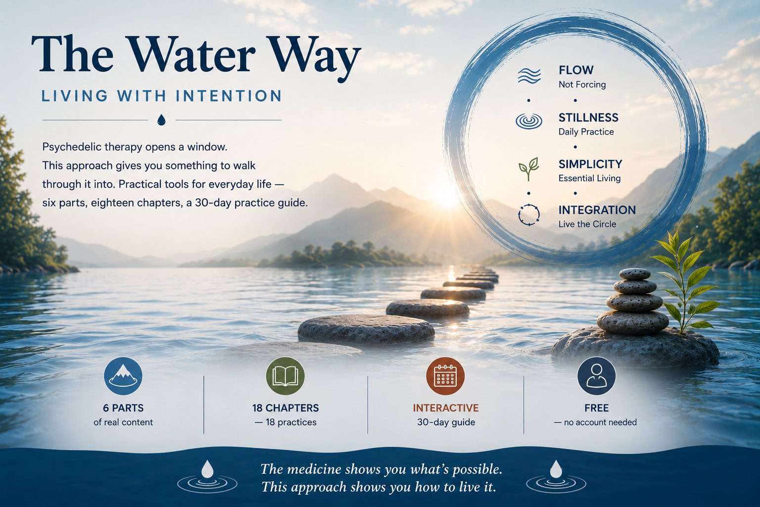 The Water Way — Living With Intention. Flow, Stillness, Simplicity, Integration.